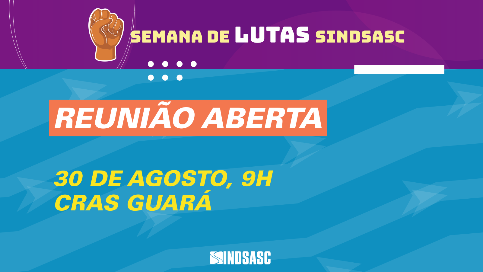 Guará recebe reunião aberta do Sindsasc nesta sexta (30 de agosto)