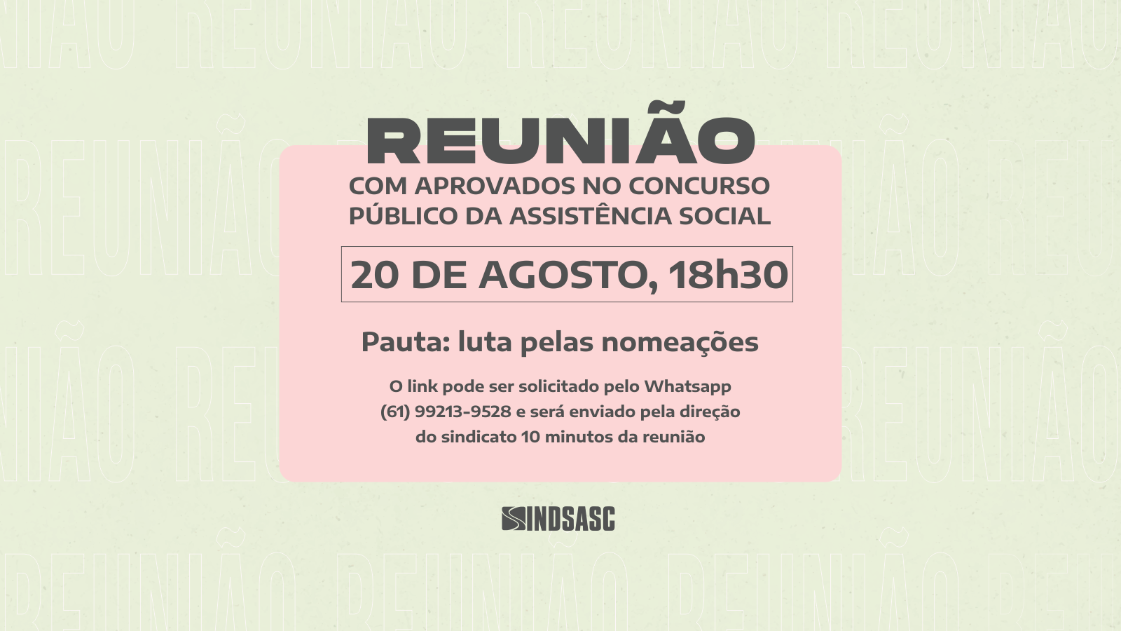 Sindsasc realiza reunião com aprovados no concurso da assistência social