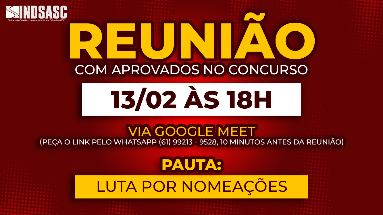 REUNIÃO COM APROVADOS NO CONCURSO