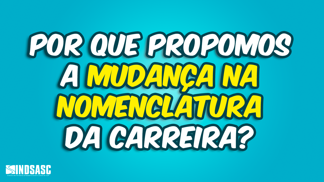 POR QUE PROPOMOS A MUDANÇA NA NOMENCLATURA DA CARREIRA?