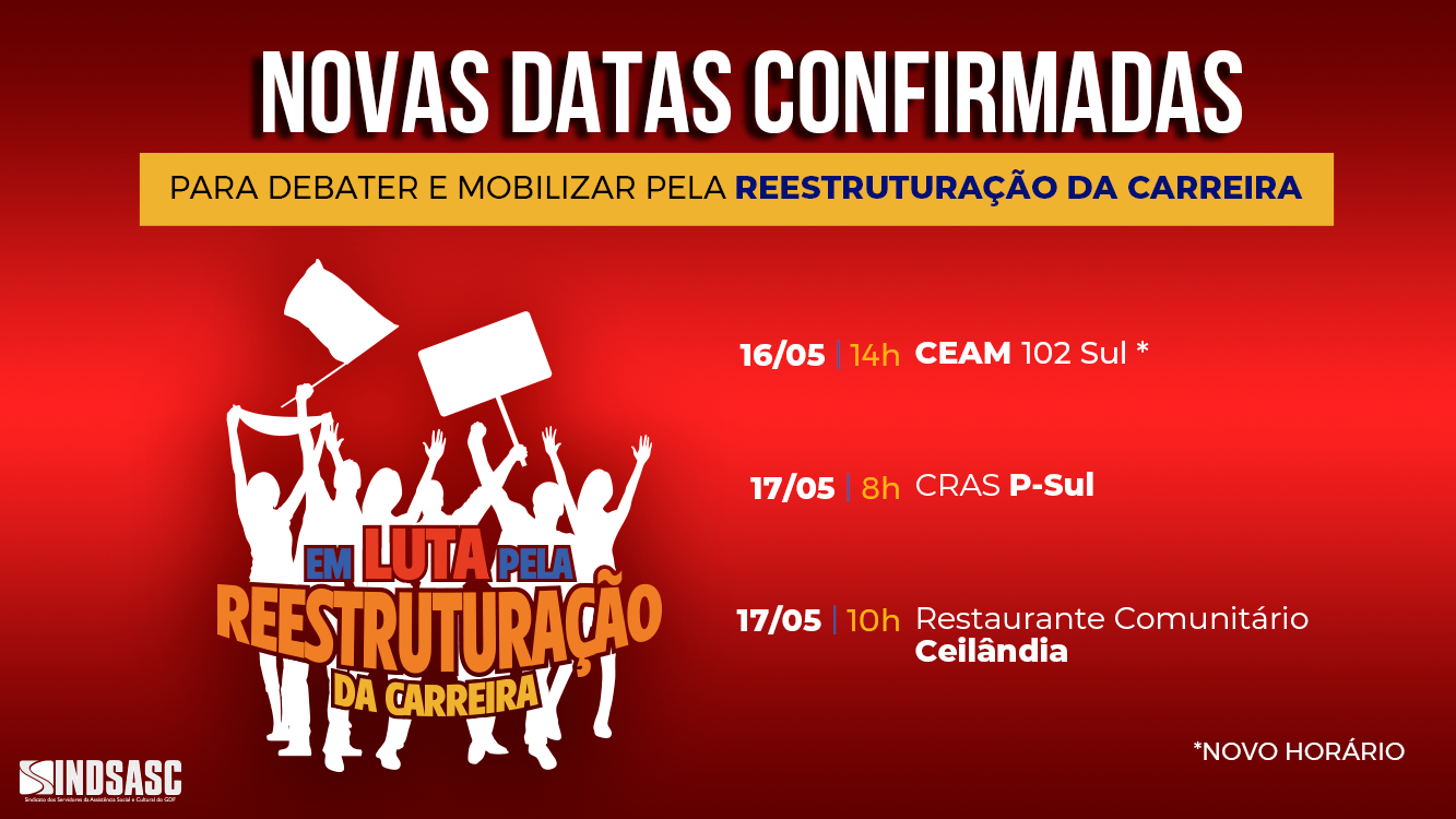 NOVAS DATAS CONFIRMADAS