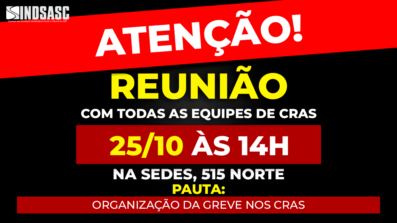 ATENÇÃO TODAS AS EQUIPES DE CRAS