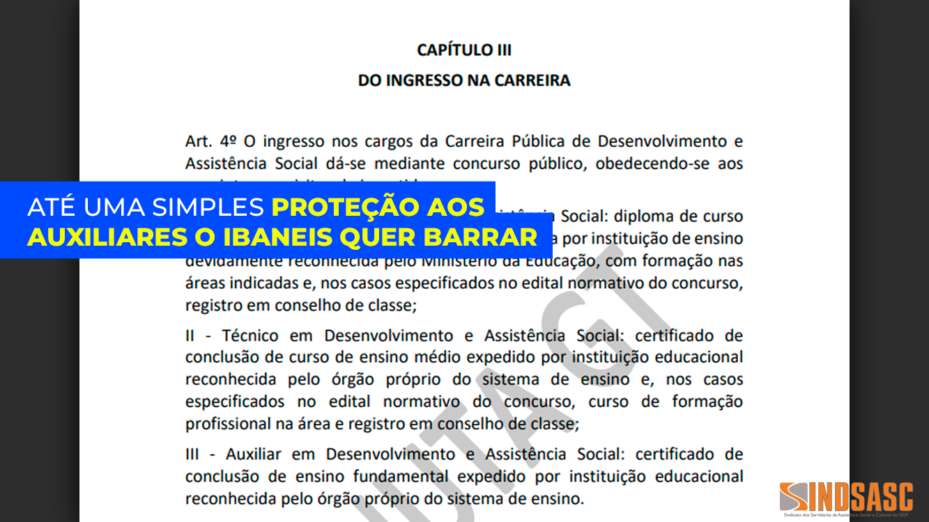 ATÉ UMA SIMPLES PROTEÇÃO AOS AUXILIARES O IBANEIS QUER BARRAR