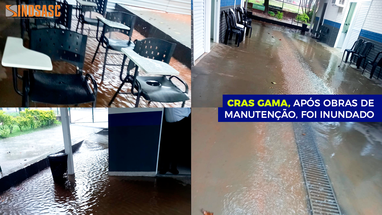 CRAS GAMA, APÓS OBRAS DE MANUTENÇÃO, FOI INUNDADO