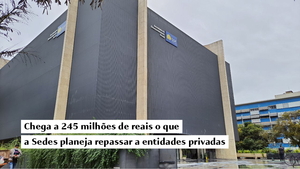 Chega a 245 milhões de reais o que a Sedes planeja repassar a entidades privadas