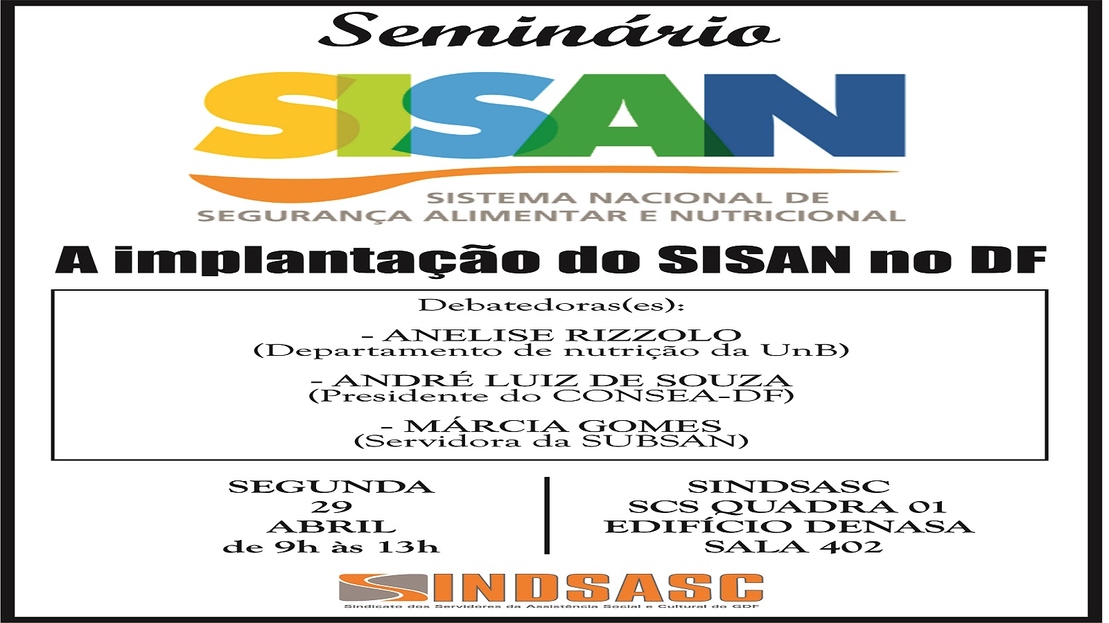 Seminário - A implantação do SISAN no DF