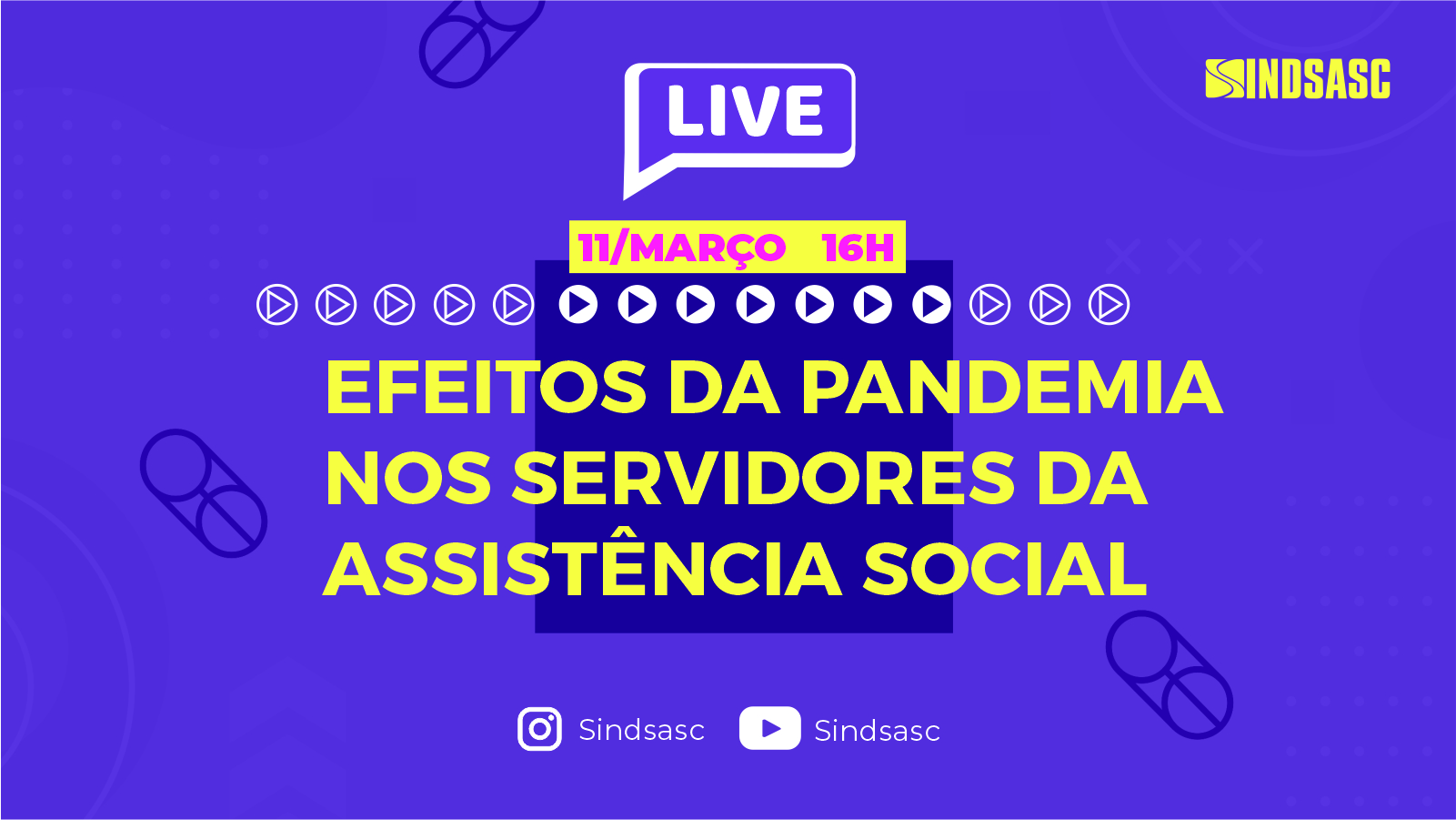 Sindsasc promove live para abordar os efeitos da pandemia nos servidores da assistência social