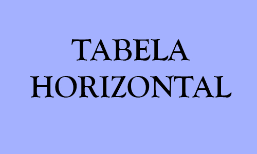 DISCUSSÃO SOBRE A TABELA HORIZONTAL