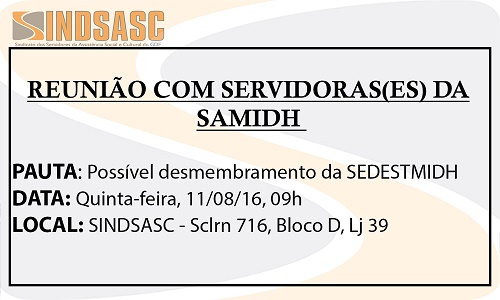 REUNIÃO COM SERVIDORAS(ES) DA SAMIDH